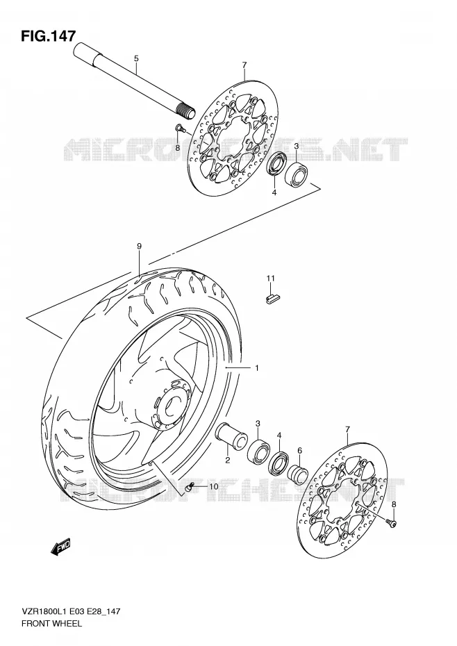ROUE AVANT (VZR1800L1 E3) Suzuki MOTO 1800 INTRUDER 2011  VZR1800ZL1(E3)