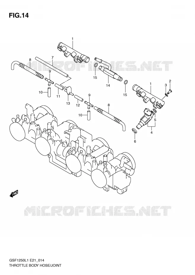SYSTÈME D'INJECTION Suzuki MOTO 1250 BANDIT 2012  GSF1250L1(E21)