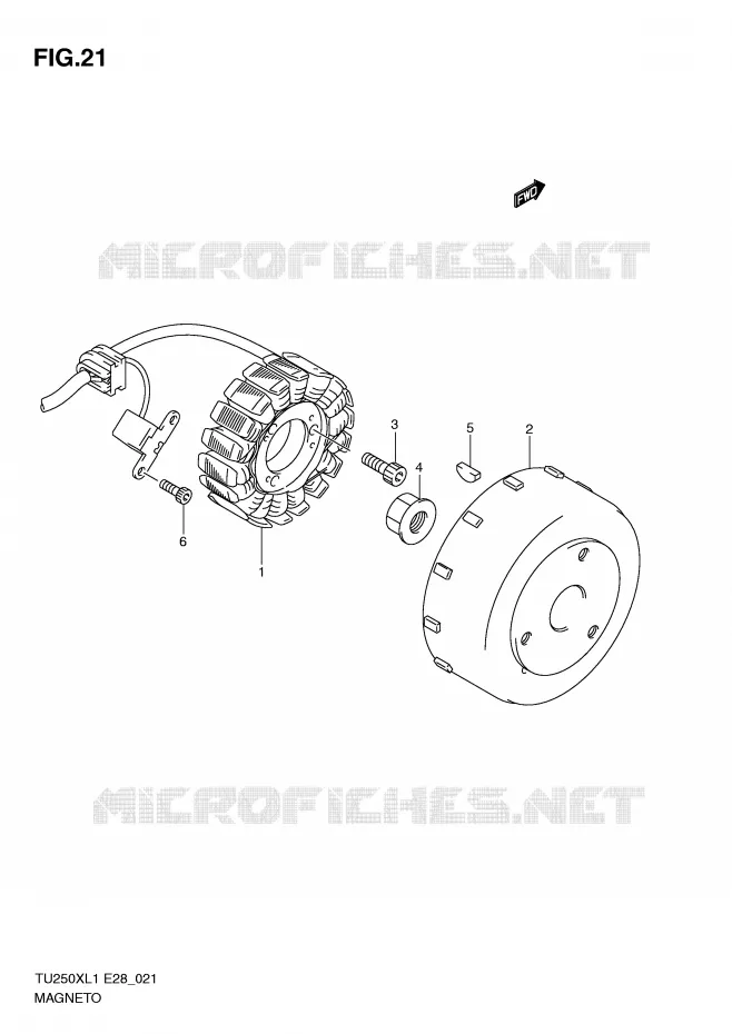 ALLUMAGE ROTOR - STATOR Suzuki MOTO 250 TU 2011  TU250XL1(E28)