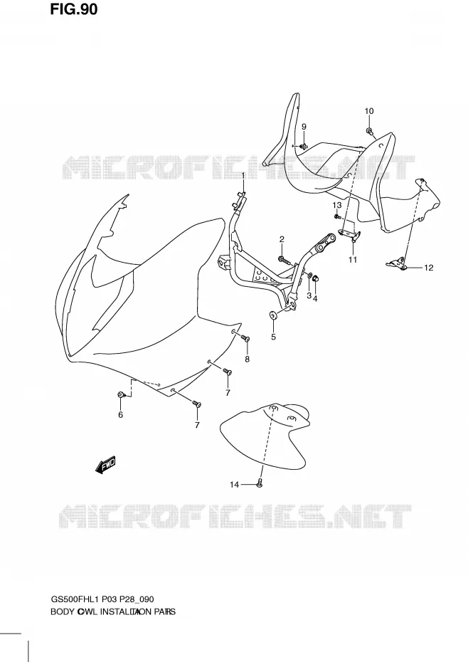 ARAIGNEE AVANT  (GS500FH P33) Suzuki MOTO 500 GS-F 2011  GS500FHL1(P3)