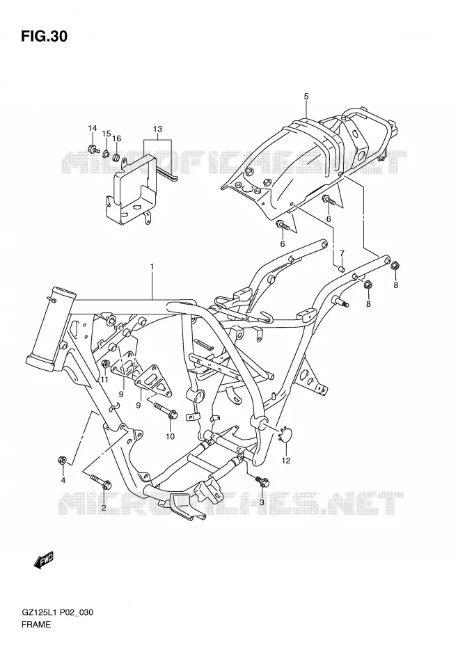 CADRE Suzuki MOTO 125 MARAUDER 2011  GZ125L1(P02)