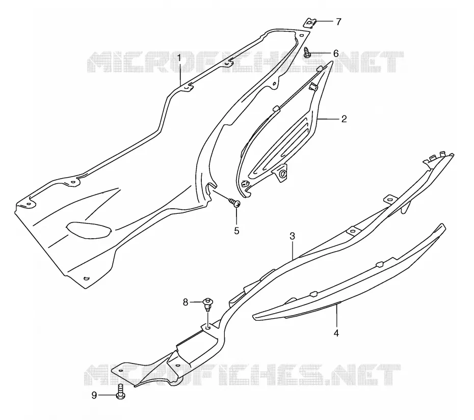 CARENAGES INFERIEUR (MODELE W/X) Suzuki SCOOTER 250 BURGMAN 2000  AN250Y(E2)