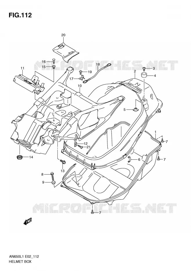 COFFRE Suzuki SCOOTER 650 BURGMAN 2011  AN650L1(E2)