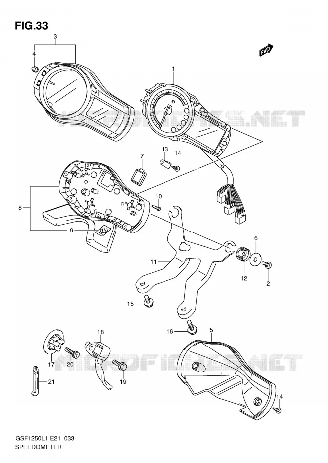 COMPTEUR (GSF1250L1 E21) Suzuki MOTO 1250 BANDIT 2012  GSF1250L1(E21)