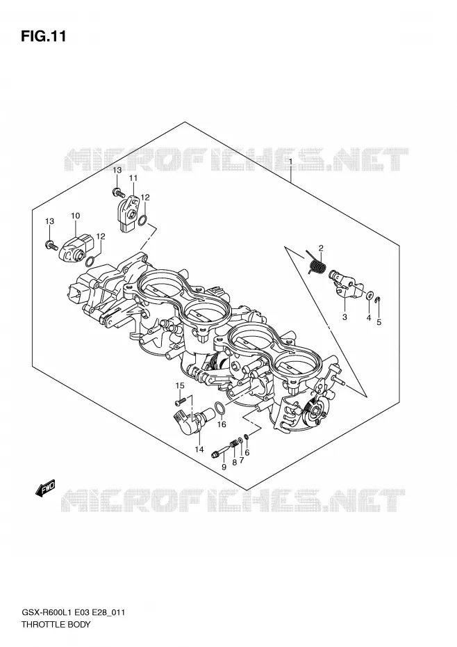 CORPS DE PAPILLON (GSX-R600L1 E3) Suzuki MOTO 600 GSX-R 2011  GSX-R600L1(E3)