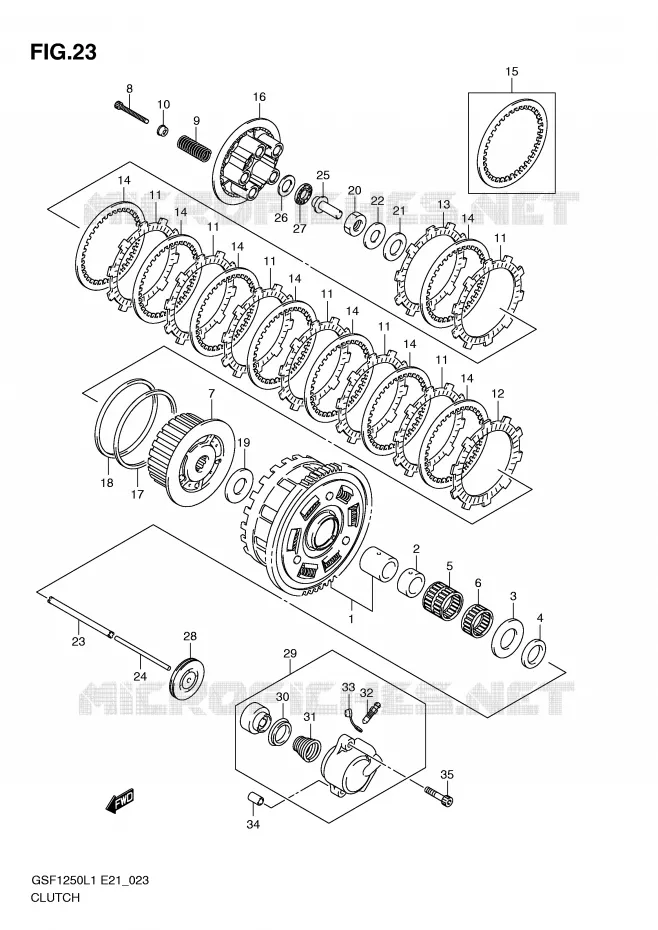 EMBRAYAGE Suzuki MOTO 1250 BANDIT 2012  GSF1250L1(E21)