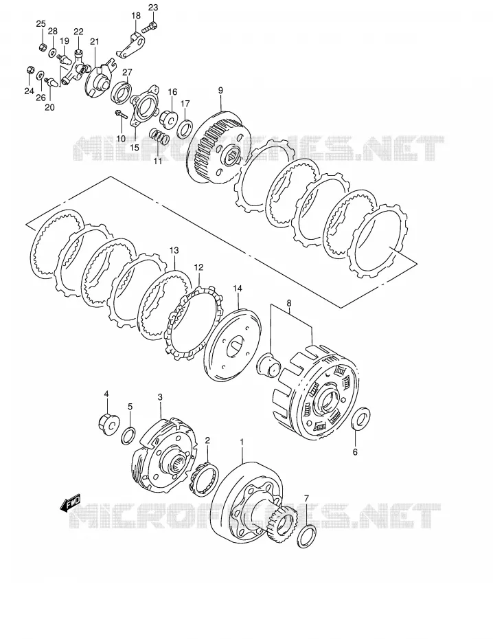 EMBRAYAGE Suzuki QUAD 500 QUADMASTER 2000  LT-F500FY(E24)