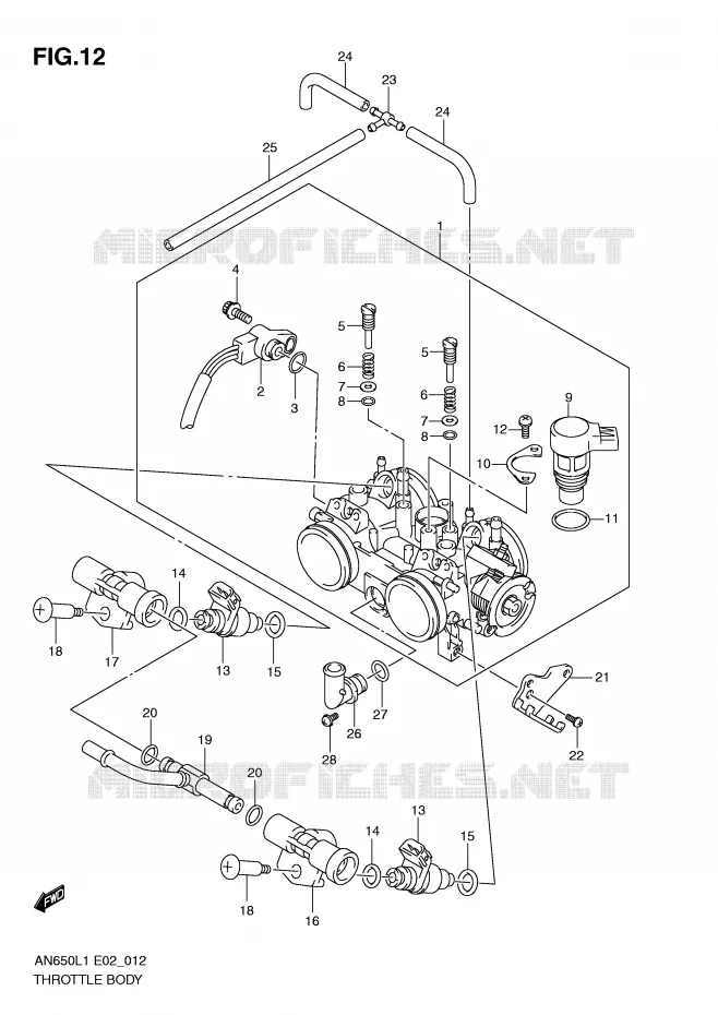 ENSEMBLE INJECTION Suzuki SCOOTER 650 BURGMAN 2011  AN650L1(E2)