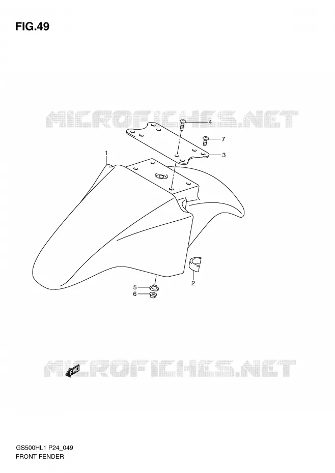 GARDE BOUE AVANT (GS500FH) Suzuki MOTO 500 GS-F 2011  GS500FHL1(L1)
