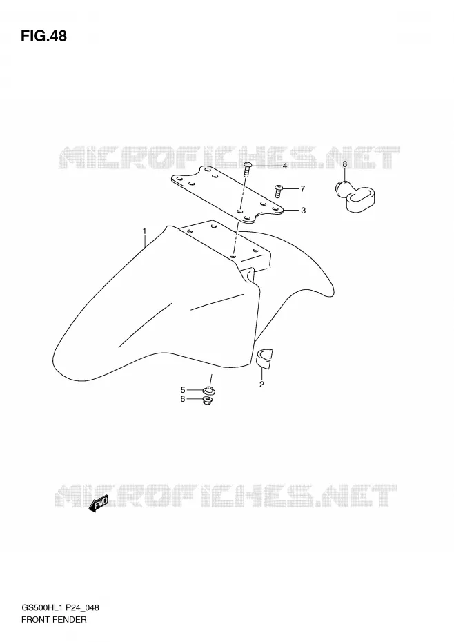 GARDE BOUE AVANT (GS500H) Suzuki MOTO 500 GS-F 2011  GS500FHL1(L1)