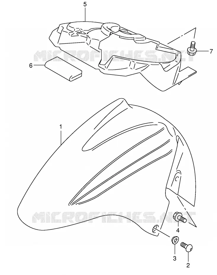 GARDE BOUE AVANT (MODELE X/Y) Suzuki SCOOTER 400 BURGMAN 2000  AN400Y(E2)