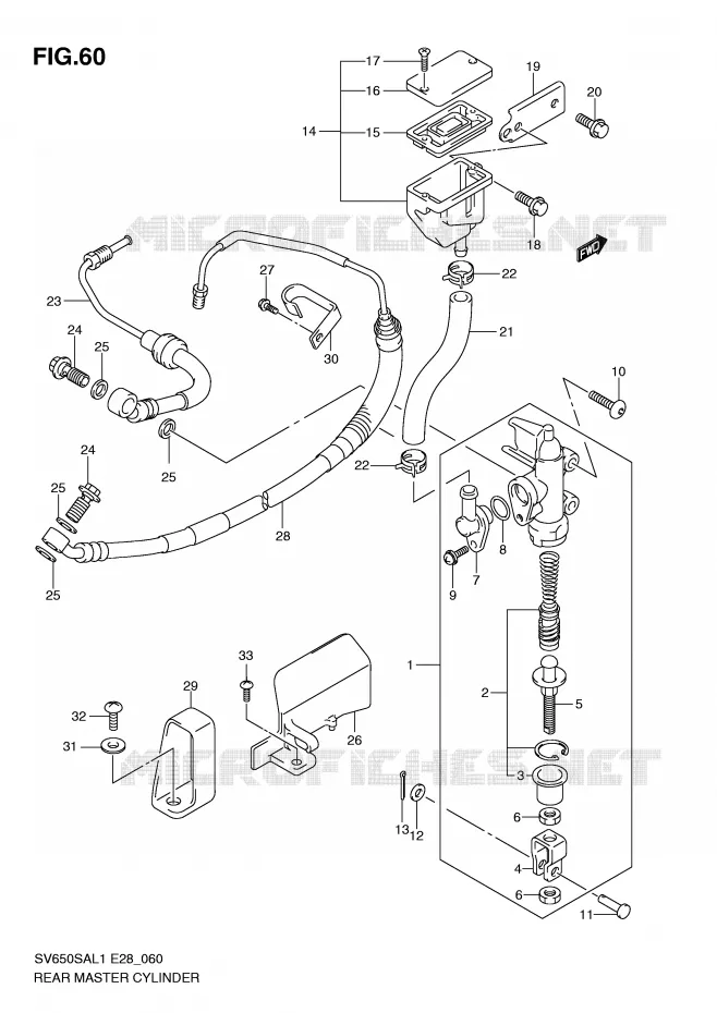 MAITRE CYLINDRE ARRIERE Suzuki MOTO 650 SV-S 2011  SV650SAL1(E28)