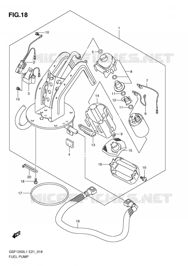 POMPE A ESSENCE Suzuki MOTO 1250 BANDIT 2011  GSF1250AL1(E21)
