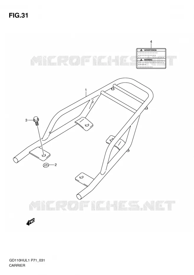 PORTE PAQUET Suzuki MOTO 110 GD 2011  GD110HUL1(P71)