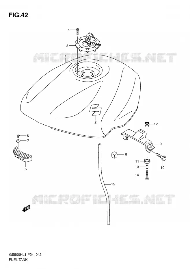 RESERVOIR D'ESSENCE (GS500H) Suzuki MOTO 500 GS-F 2011  GS500FHL1(L1)