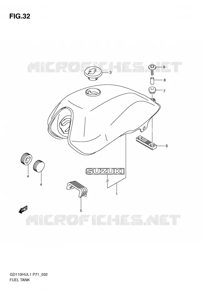 RESERVOIR D'ESSENCE Suzuki MOTO 110 GD 2011  GD110HUL1(P71)
