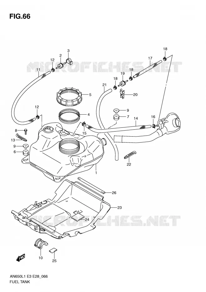 RESERVOIR D'ESSENCE Suzuki SCOOTER 650 BURGMAN 2011  AN650L1(E3/E28)