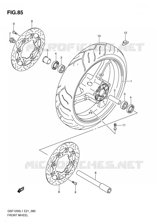 ROUE AVANT (GSF1250L1 E21) Suzuki MOTO 1250 BANDIT 2011  GSF1250L1(E21)