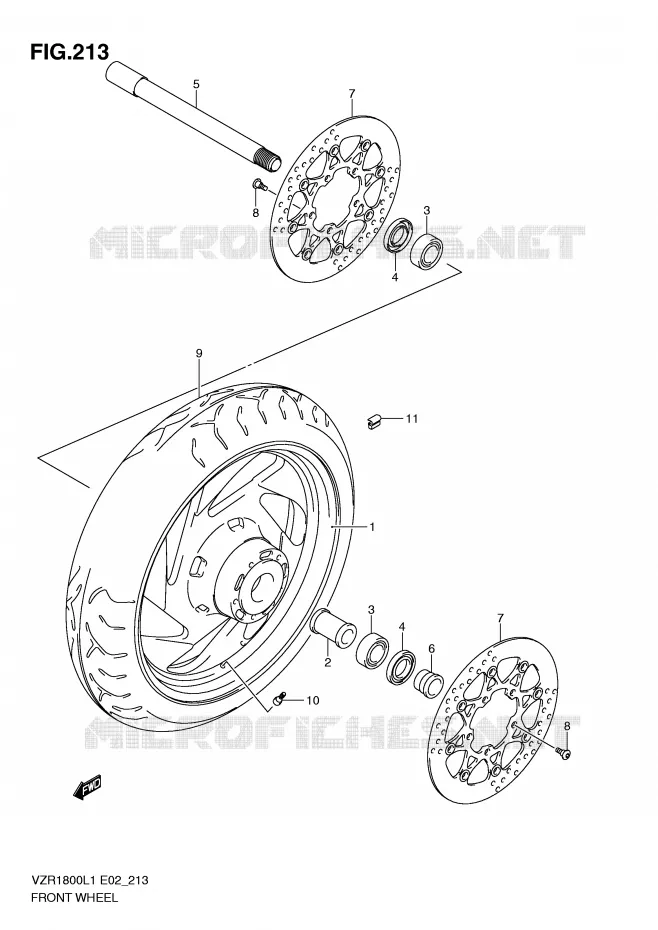 ROUE AVANT (VZR1800L1 E19) Suzuki MOTO 1800 INTRUDER 2011  VZR1800L1(E2)