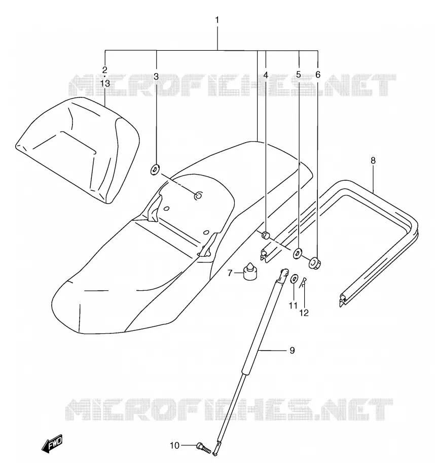 SELLE (MODELE Y) Suzuki SCOOTER 250 BURGMAN 2000  AN250Y(E2)