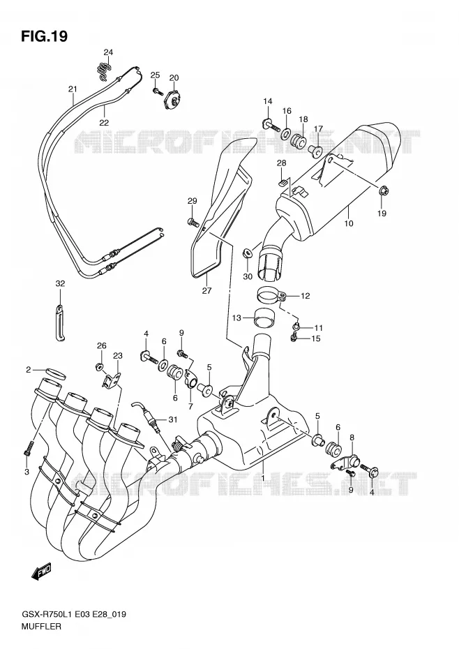 SILENCIEUX Suzuki MOTO 750 GSX-R 2011  GSX-R750L1(E3)