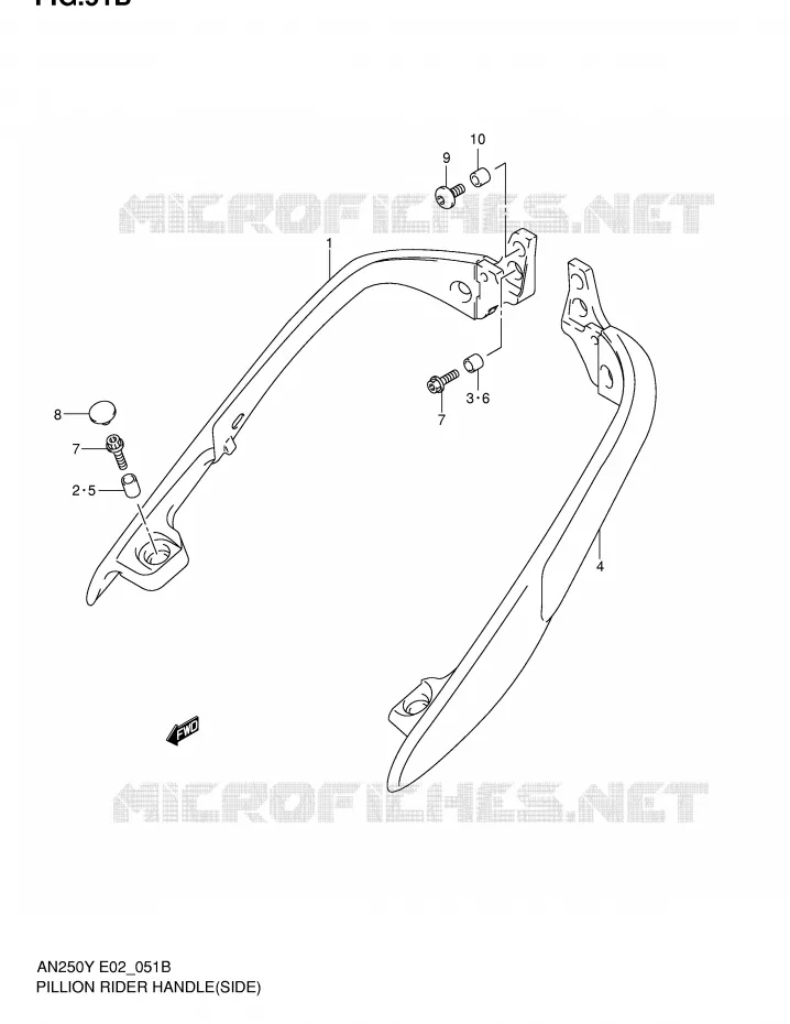SUPPORT DOSSERET (SIDE)(MODELE K2) Suzuki SCOOTER 250 BURGMAN 2000  AN250RY(E2)