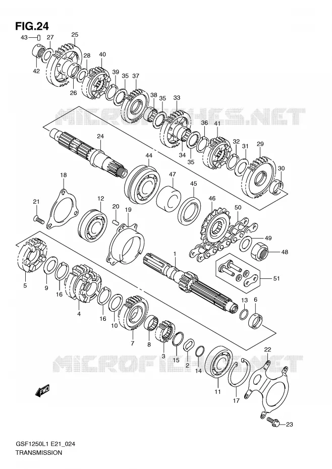 TRANSMISSION Suzuki MOTO 1250 BANDIT 2011  GSF1250AL1(E21)