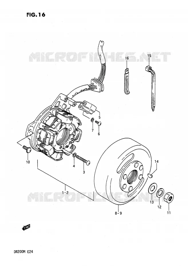 ALLUMAGE ROTOR - STATOR Suzuki MOTO 200 DR 1986  DR200G(E24)