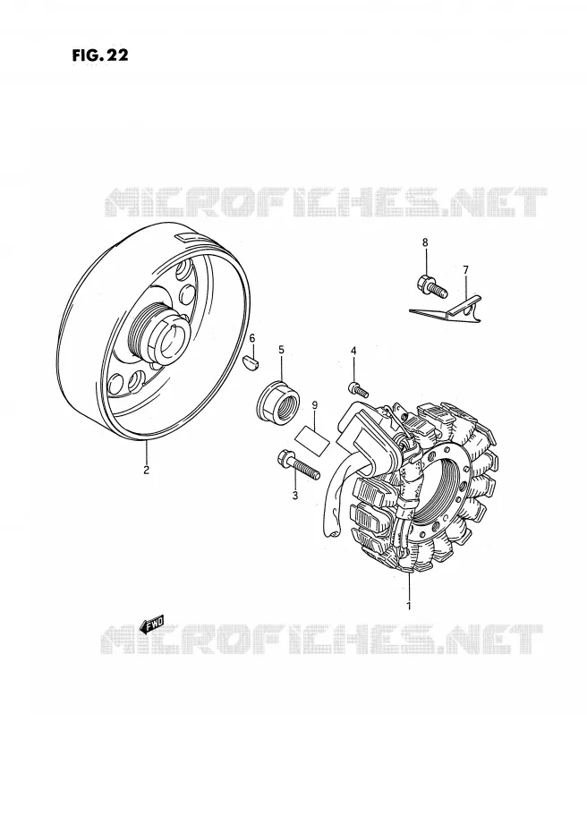 ALLUMAGE ROTOR - STATOR Suzuki QUAD 250 QUADRUNNER 1992  LT-4WDN(E3)