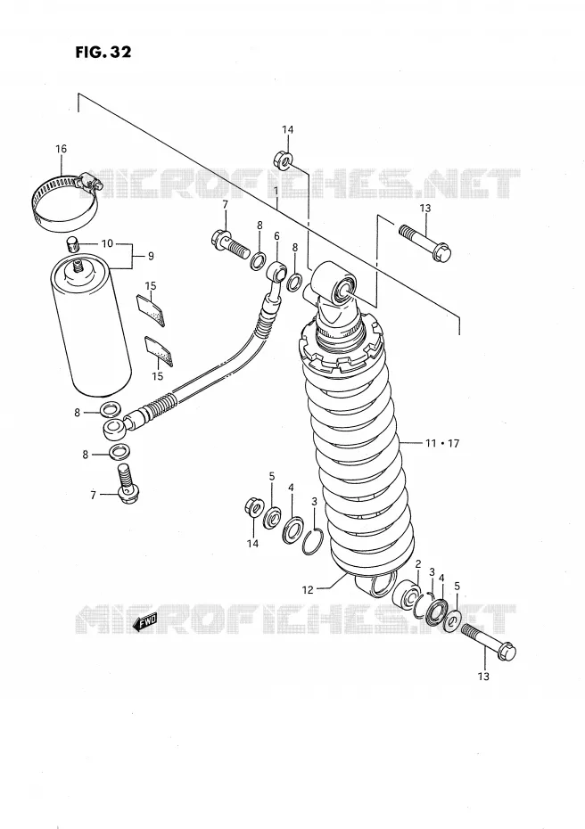 AMORTISSEUR ARRIERE (MODELE G) Suzuki MOTO 80 RM 1988  RM80J(E24)