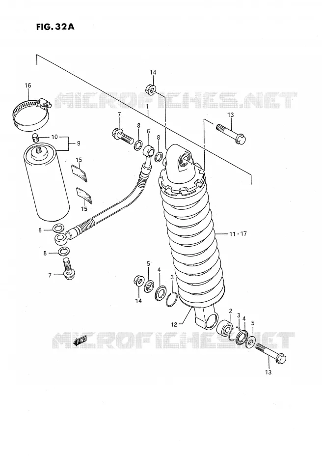 AMORTISSEUR ARRIERE (MODELE H) Suzuki MOTO 80 RM 1990  RM80L(E24)