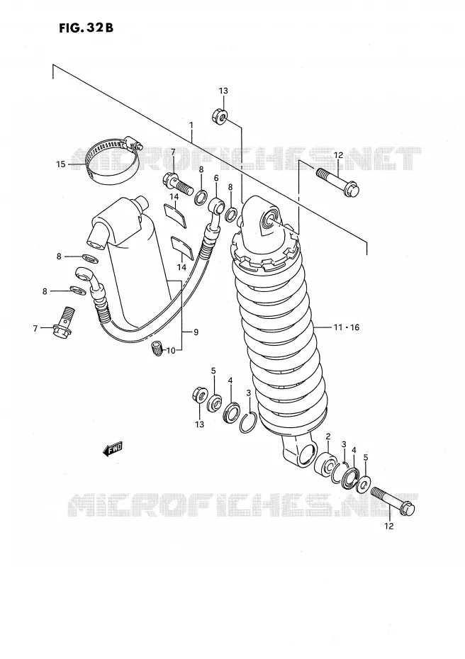 AMORTISSEUR ARRIERE (MODELE K) Suzuki MOTO 80 RM 1990  RM80L(E24)