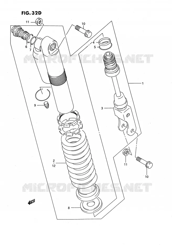 AMORTISSEUR (MODELE M/N/P/R/S) Suzuki MOTO 80 RM 1992  RM80N(E24)