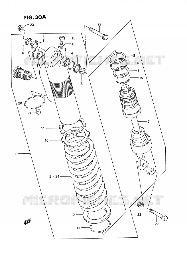 AMORTISSEUR (MODELE R) Suzuki MOTO 250 RM-250 1995  RM250S(E3)
