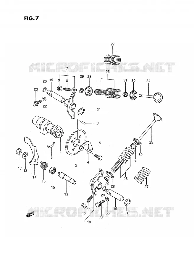 ARBRE A CAMES - SOUPAPES Suzuki QUAD 250 QUADRUNNER 1990  LT-4WDL(E3)