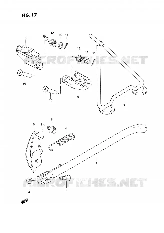 BEQUILLE - REPOSE PIED Suzuki MOTO 250 RM 1994  RM250R(E3)
