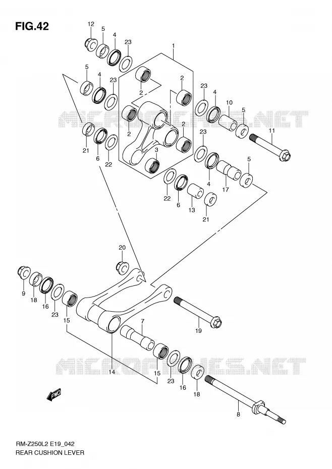 BIELLETTE DE SUSPENSION ARRIERE Suzuki MOTO 250 RM-Z 2012  RM-Z250L2(E19)