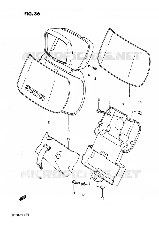 BOL DE PHARE Suzuki MOTO 200 DR 1987  DR200H(E24)