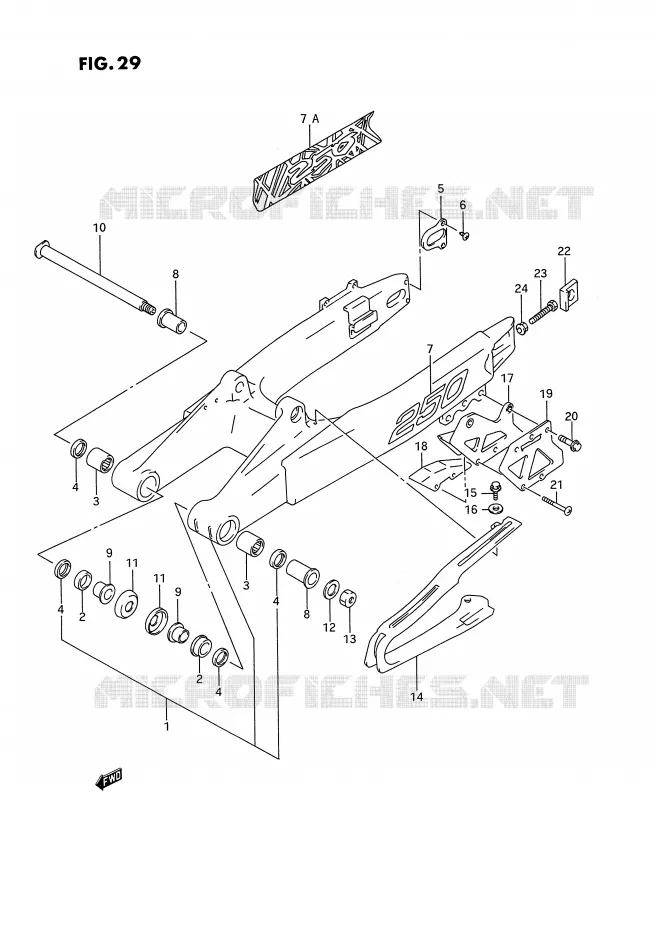 BRAS OSCILLANT ARRIERE Suzuki MOTO 250 RM 1994  RM250R(E3)