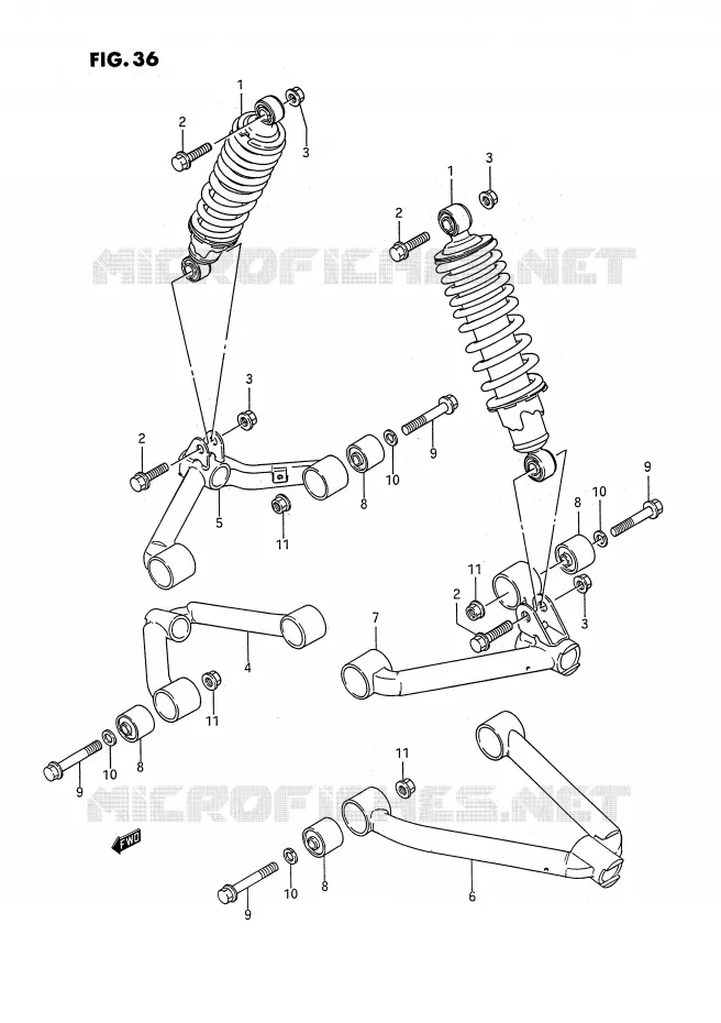 BRAS SUSPENSION AVANT Suzuki QUAD 250 QUADRUNNER 1994  LT-4WDR(E3)