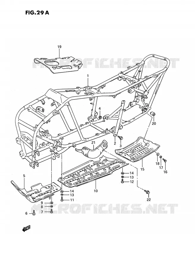 CADRE (MODELE L/M/N/P/R/S) Suzuki QUAD 250 QUADRUNNER 1994  LT-4WDR(E3)