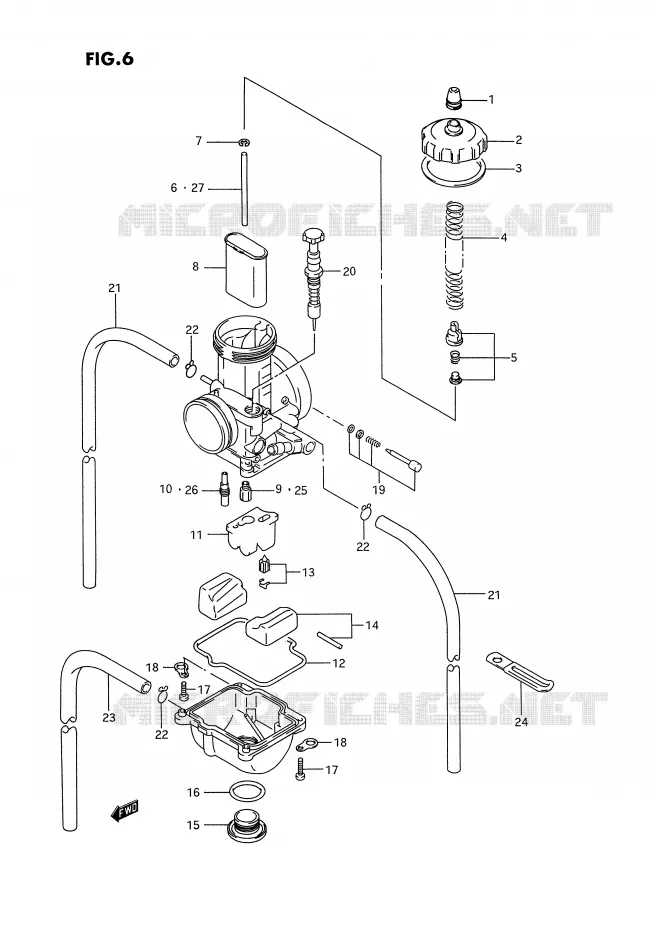 CARBURATEUR Suzuki MOTO 250 RM 1994  RM250R(E3)