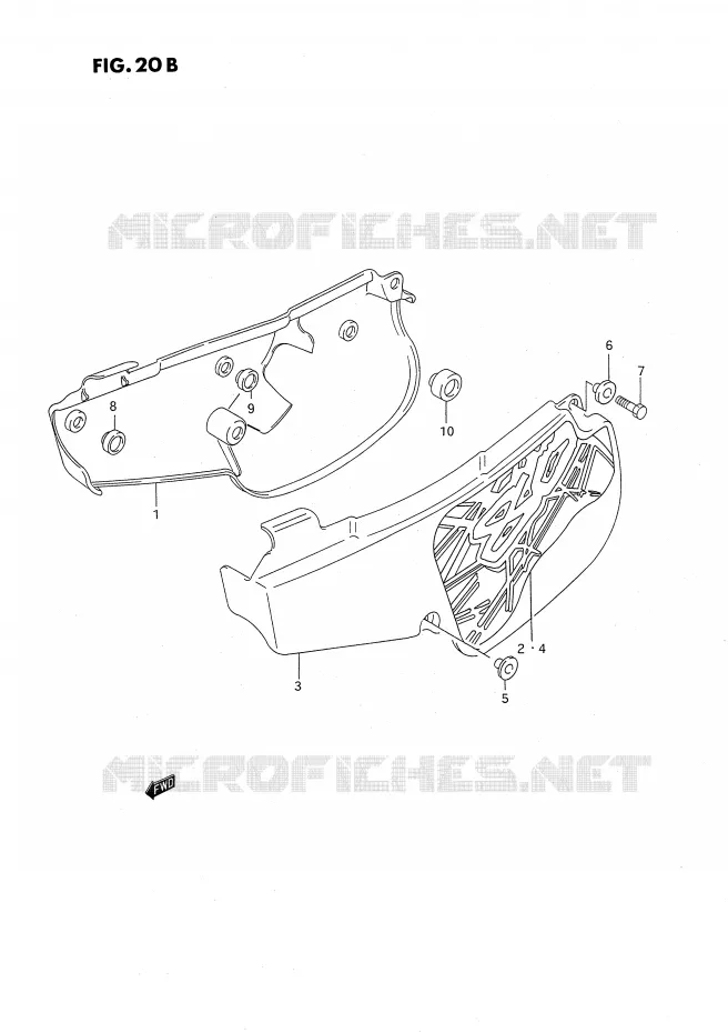 CARENAGES ARRIERE  (MODELE P/R/S) Suzuki MOTO 80 RM 1989  RM80K(E24)