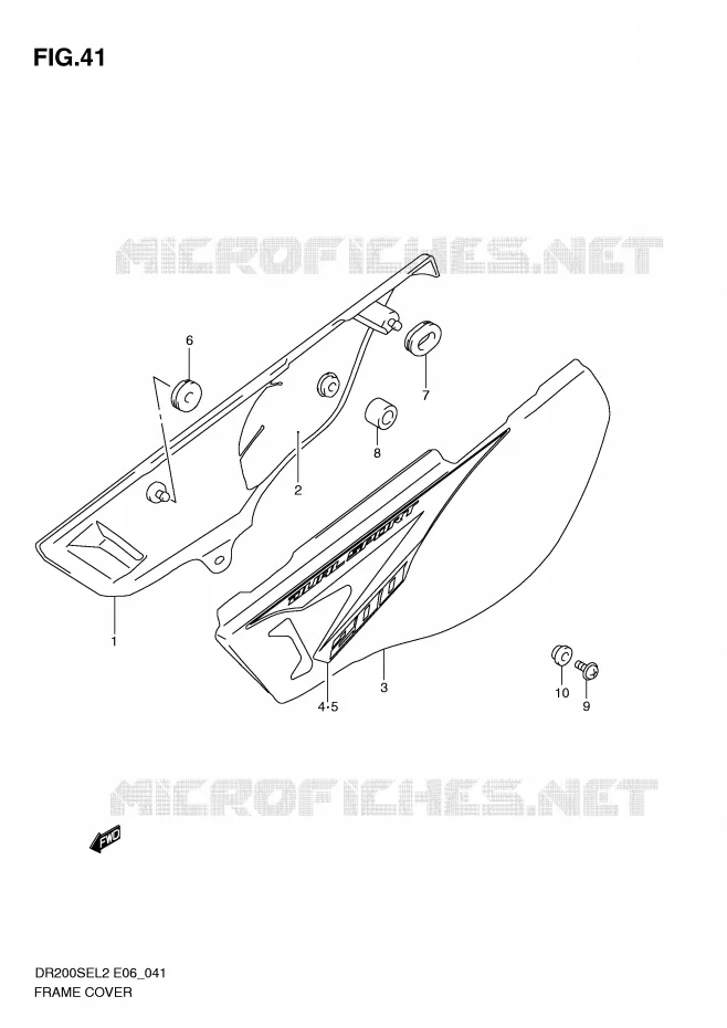 CARENAGES ARRIERE Suzuki MOTO 200 DR 2012  DR200SEL2(E06)