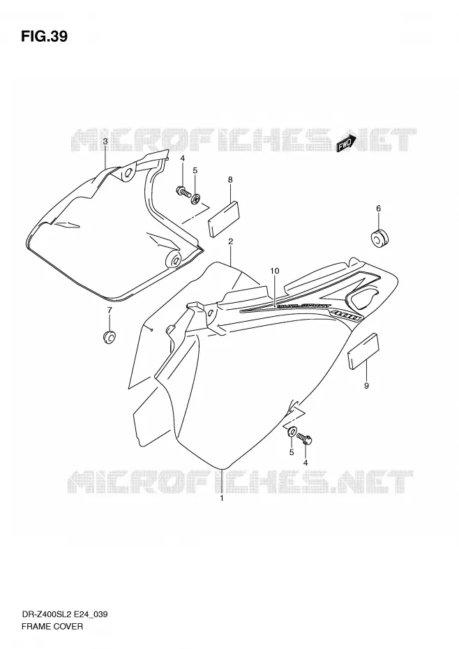 CARENAGES ARRIERE Suzuki MOTO 400 DR-Z 2012  DR-Z400SL2(E24)