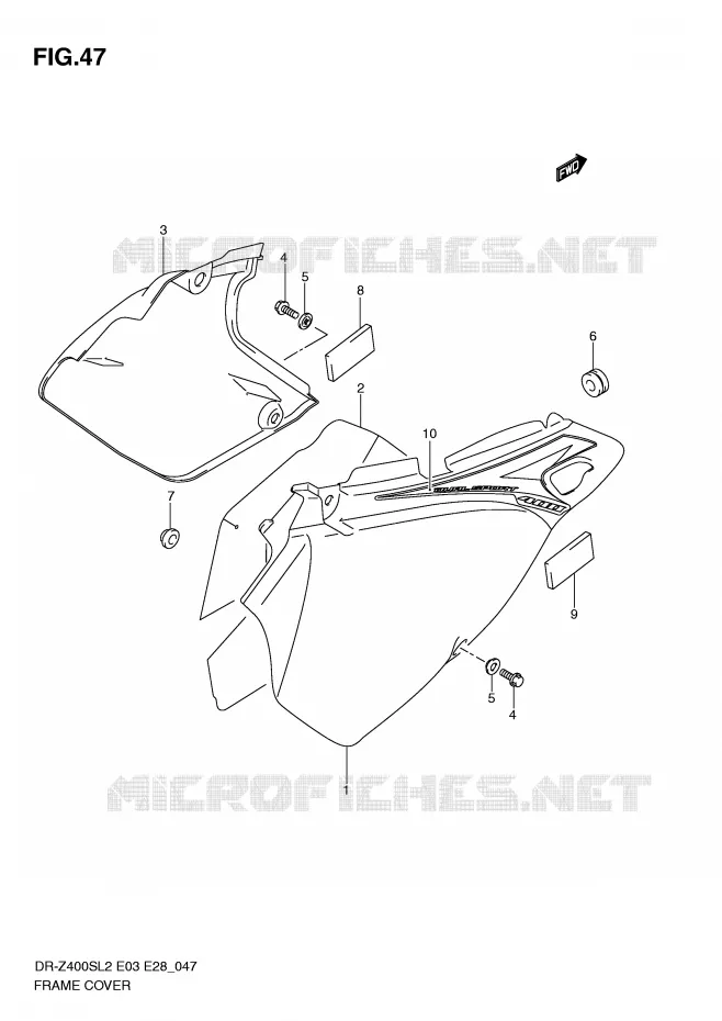 CARENAGES (DR-Z400SL2 E03) Suzuki MOTO 400 DR-Z 2012  DR-Z400SL2(E03)
