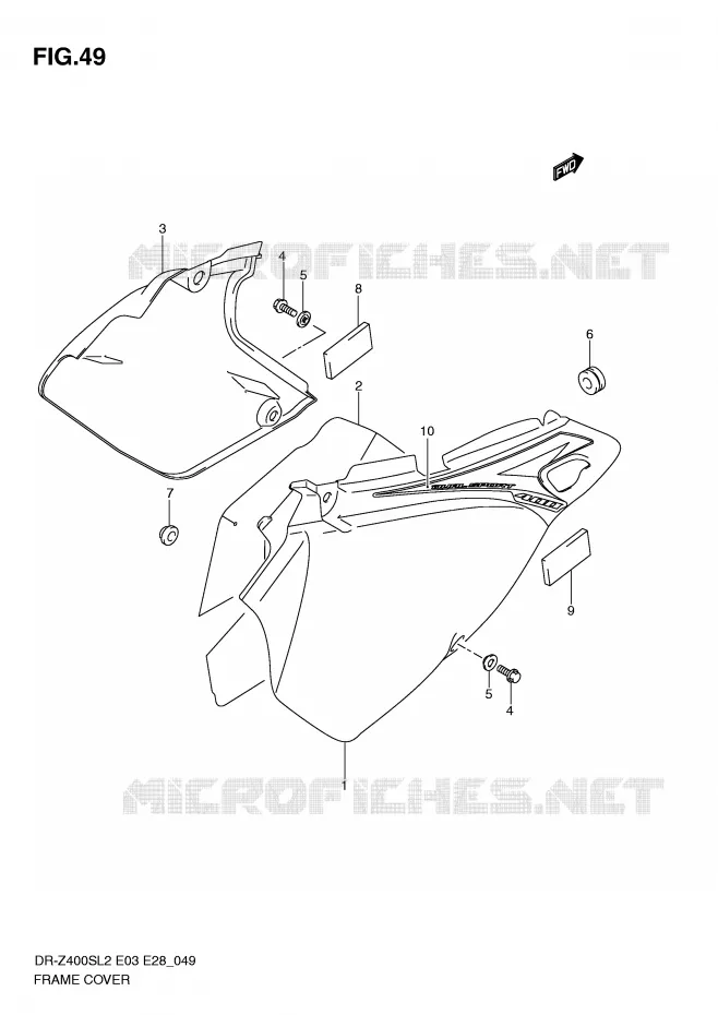 CARENAGES (DR-Z400SL2 E33) Suzuki MOTO 400 DR-Z 2012  DR-Z400SL2(E03)