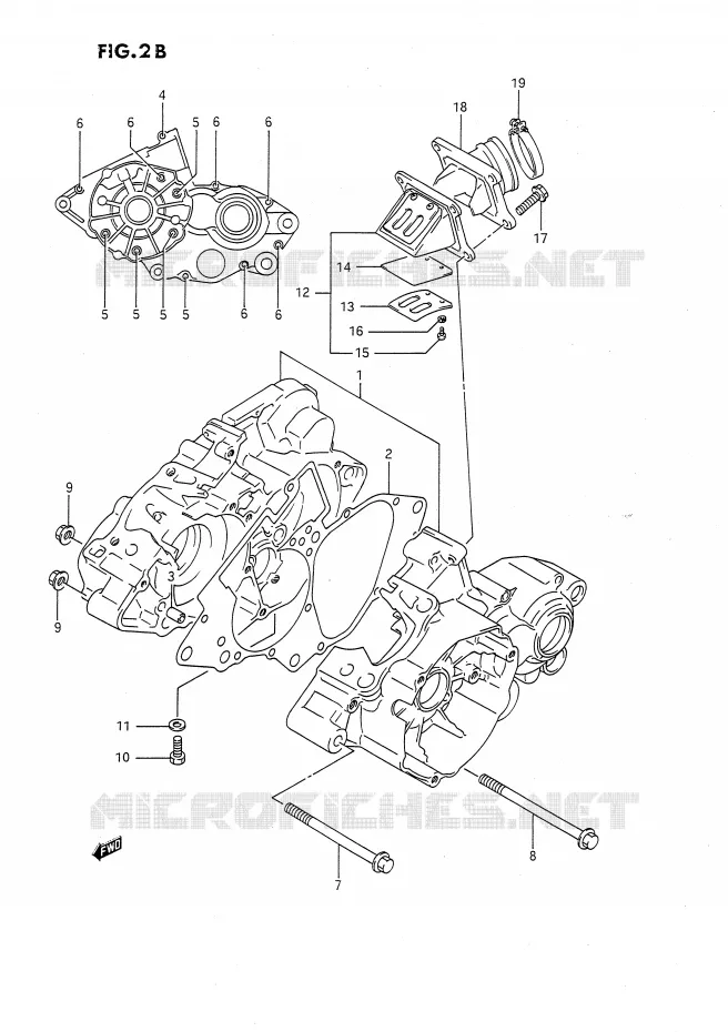CARTER (MODELE L/M/N/P/R/S) Suzuki MOTO 80 RM 1986  RM80G(E24)