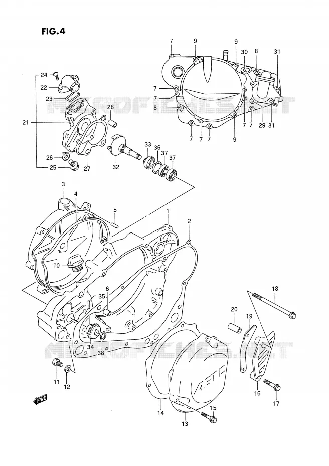 CARTER (MODELE P) Suzuki MOTO 250 RM-250 1995  RM250S(E3)
