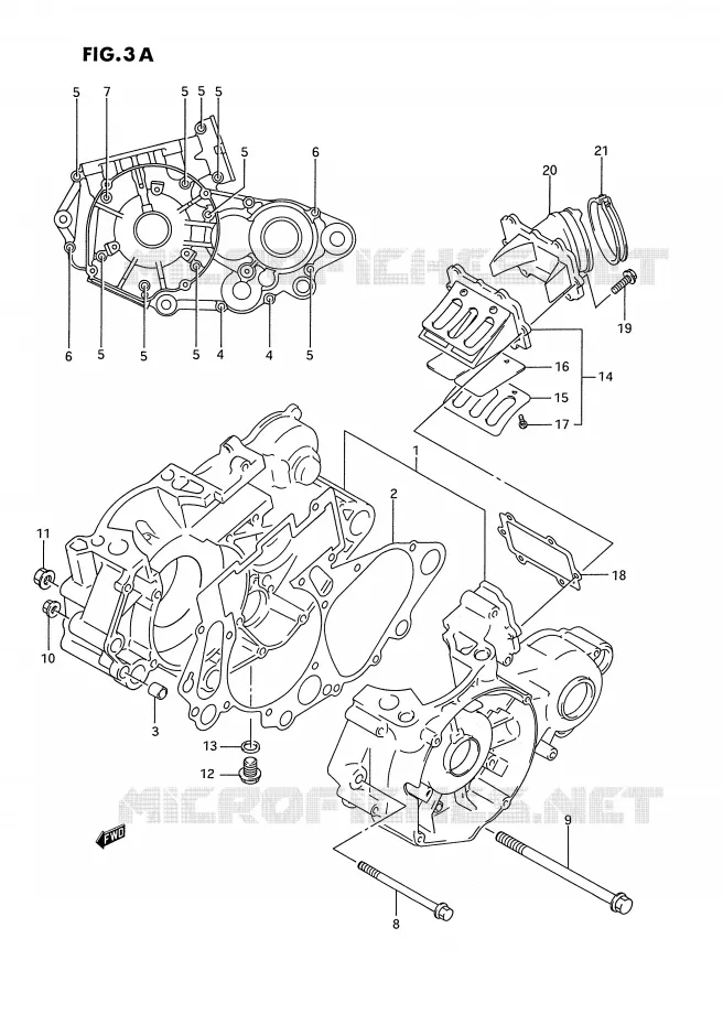 CARTER (MODELE R/S) Suzuki MOTO 250 RM-250 1995  RM250S(E3)